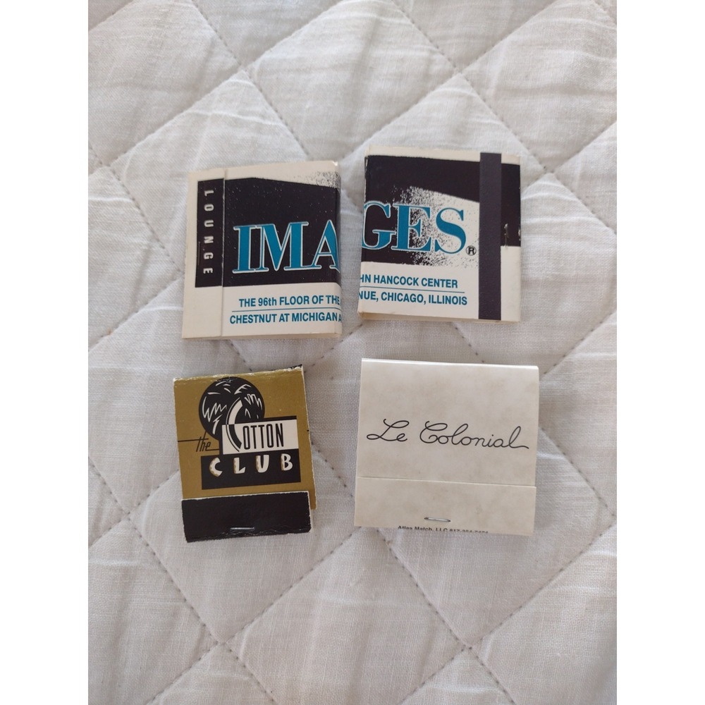 Vtg 90s Chicago Matchbook Lot John Hancock 96th Floor Images Lounge Cotton Club